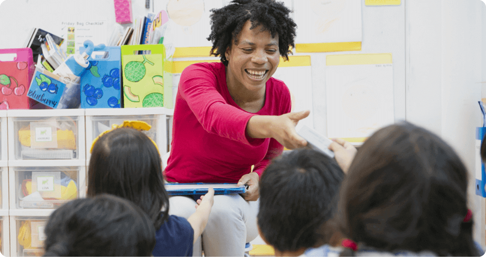 Teacher with students